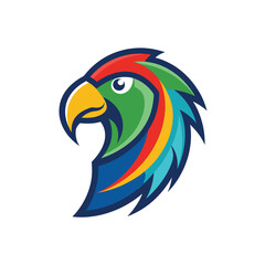 Colorful Parrot mascot logo icon vector design