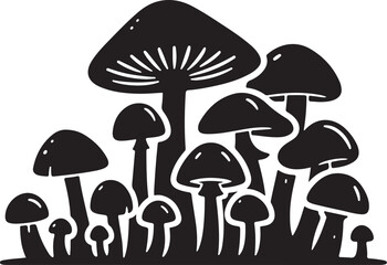 Mushroom vector art,graphics Mushroom icon set,vintage illustration Mushroom clipart,vector Mushroom flat style artwork design