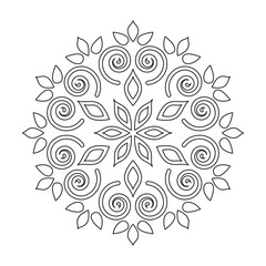 Adult Radiant Peaceful Petals coloring book mandala page