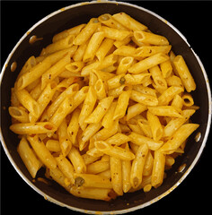 Pasta in a plate , vector image 