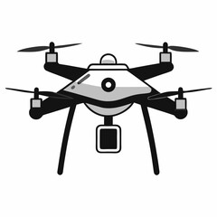 Drone silhouette vector illustration with white background