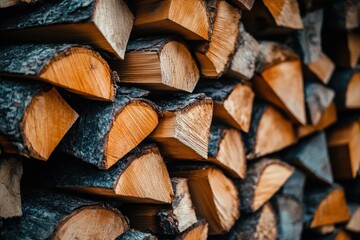 Fototapeta premium Pile of firewood for winter