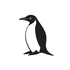 Fototapeta premium Penguin in cartoon, doodle style . Image for t-shirt, web, mobile apps and ui. Isolated 2d vector illustration in logo, icon, sketch style, Eps 10, black and white. AI Generative