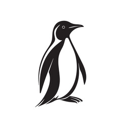 Fototapeta premium Penguin in cartoon, doodle style . Image for t-shirt, web, mobile apps and ui. Isolated 2d vector illustration in logo, icon, sketch style, Eps 10, black and white. AI Generative