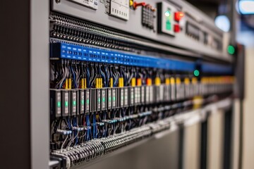 PLC panel with wires