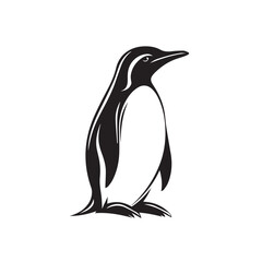 Obraz premium Penguin in cartoon, doodle style . Image for t-shirt, web, mobile apps and ui. Isolated 2d vector illustration in logo, icon, sketch style, Eps 10, black and white. AI Generative