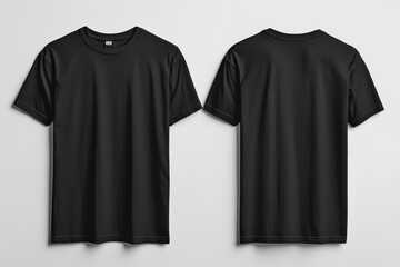 Naklejka premium Black Tshirt Mockup Front and Back Isolated created with Generative AI