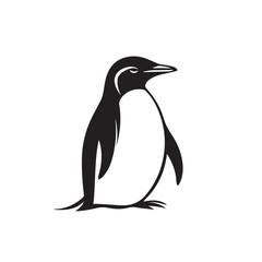 Obraz premium Penguin in cartoon, doodle style . Image for t-shirt, web, mobile apps and ui. Isolated 2d vector illustration in logo, icon, sketch style, Eps 10, black and white. AI Generative
