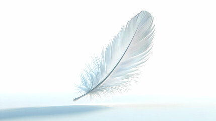 Naklejka premium 3D Feather and Wind Symbol with Gentle Breeze Text - Isolated Icon on White Background for a Sense of Lightness and Calm