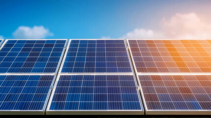 Obraz premium A close-up of a solar panel with financial symbols reflected on its surface, highlighting the intersection of technology and green finance