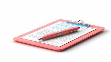3D Floating Clipboard and Pen Icon with Marketing Plan Text - Sleek Vector Illustration Representing Strategic Marketing on White Background