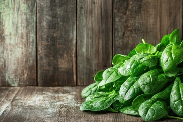 Fototapeta premium Spinach on wood background