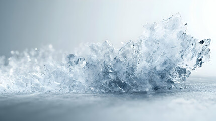 Fototapeta premium 3D Floating Frost Crystal with Abstract Chill Effect and Copy Space for Winter Timelapse - Intricate Patterns Captured in Mid Air