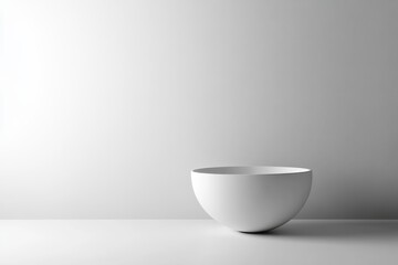 A Single White Bowl on a White Surface