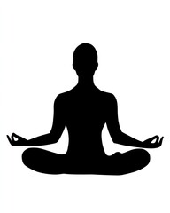 Silhouette meditating with a focus on mental well-being.