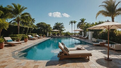 pool in the tropical resort