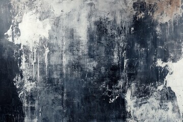 Fototapeta premium Weathered White and Blue Painted Concrete Wall