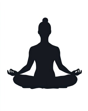 recommend clip art: Silhouette of a meditating person in lotus position