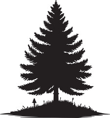 silhouette of pine tree vector illustration