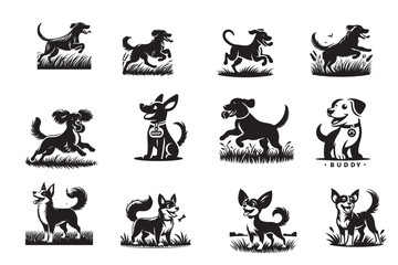dog vector silhouette image 