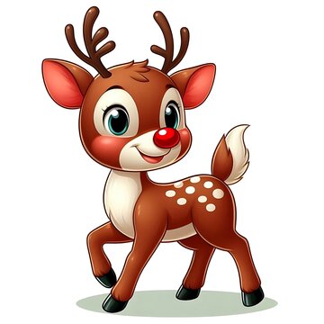 reindeer with christmas tree