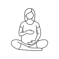 Yoga for pregnant women line icon. Exercises for pregnant.