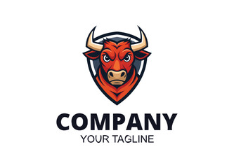 Colorful Bull mascot logo template