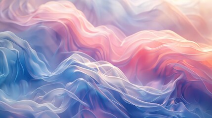 Fototapeta premium Whimsical 3D Abstract Cloud Shapes Drifting Softly in a Dreamy Sky, Creating a Serene Atmosphere with Pastel Tones and Soft Textures