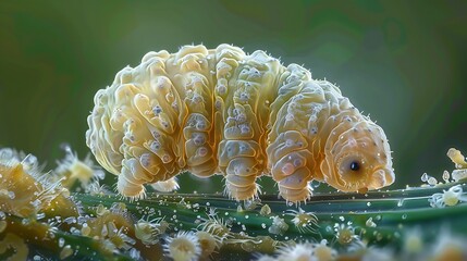 Tiny tardigrade (water bear) in microscopic view: A tiny tardigrade, or water bear, is magnified under a microscope, revealing its fascinating, almost indestructible features that have allowed 