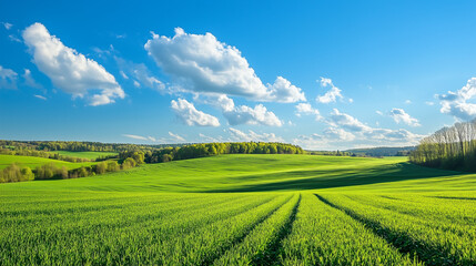 Fototapeta premium Art springtime rural landscape