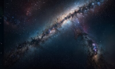 Obraz premium Majestic Milky Way Over Mountain Nightscape