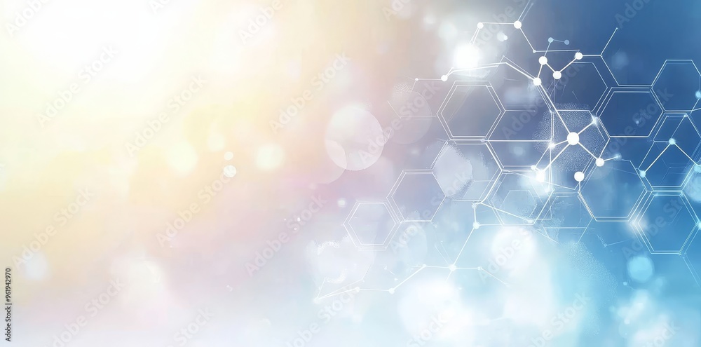 Poster technical background with molecular structures and chemical engineering. abstract background in scie