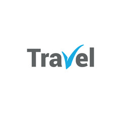 contemporary travel typography logo vector, simple design.