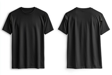 Black Tshirt Mockup Front and Back Isolated created with Generative AI