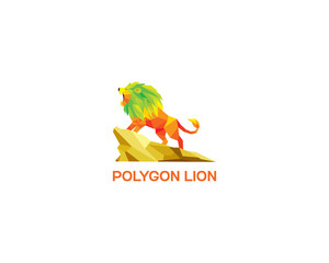 creative polygonal lion logo vector symbol Icon  