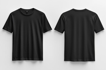 Naklejka premium Black Tshirt Mockup Front and Back Isolated created with Generative AI
