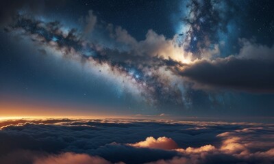 Milky Way Over Desert Landscape at Night