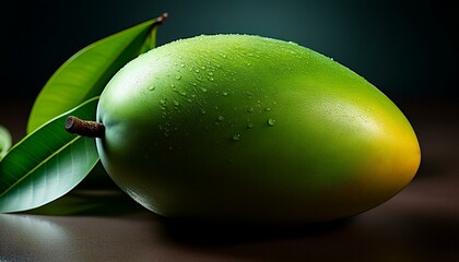 green apple on a leaf