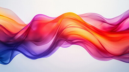 Abstract wave background, flow of multicolor colorful wave on white background. Generative AI