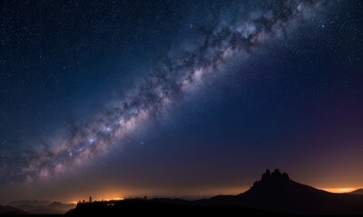 Earth’s Horizon with Milky Way and City Lights