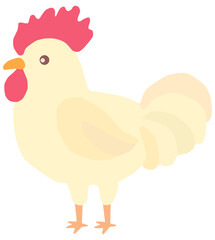 シンプルな鶏のイラスト ベクター素材