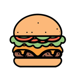 Icon of Colorful Burger vector