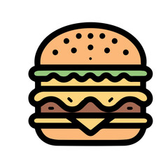 Icon of Colorful Burger vector