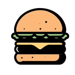 Icon of Colorful Burger vector