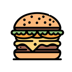 Icon of Colorful Burger vector