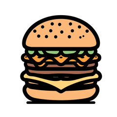 Icon of Colorful Burger vector