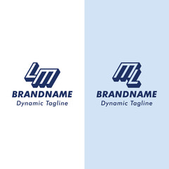 Letter LM and ML 3D Monogram Logo, Suitable for business with ML or LM initials