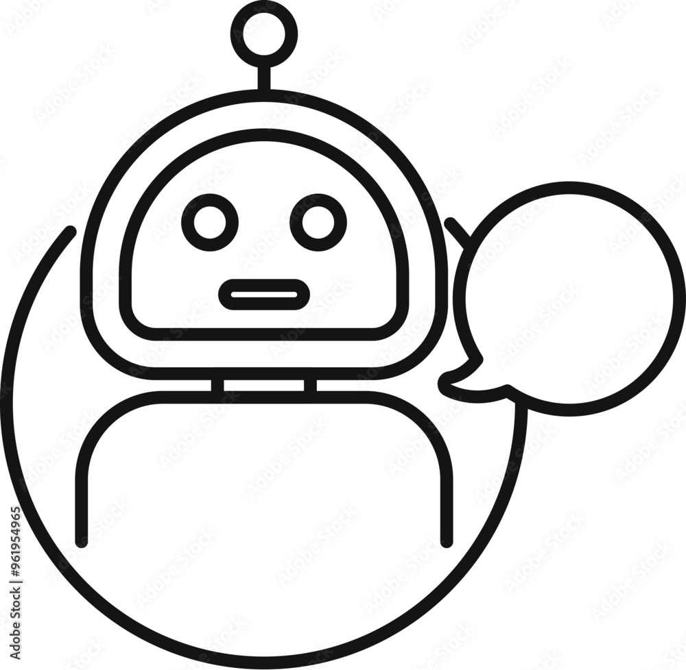 Poster simple chatbot icon with an open speech bubble representing ongoing communication