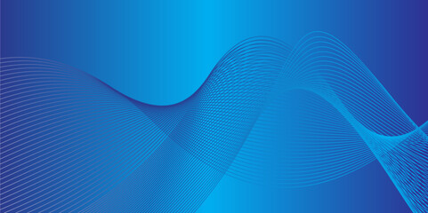 Abstract background with waves for banner, Abstract background with curved wavy lines. Vector illustration for design. Wave from lines, abstract blue wave background. Blue minimal round lines .