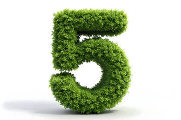 3d green grass number 5